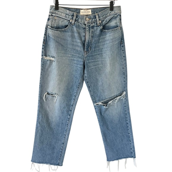 Slvrlake Straight Leg Distressed Denim - Picture 1 of 10
